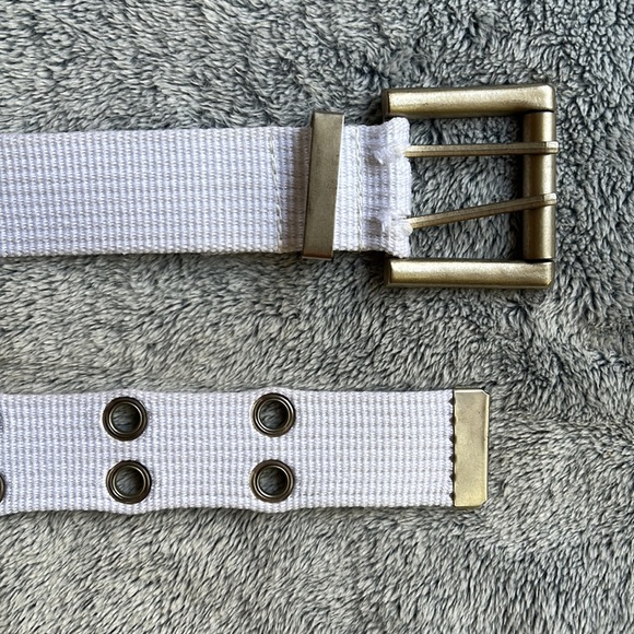 ✨Unisex White Double Grommet Fabric Belt - Picture 8 of 8